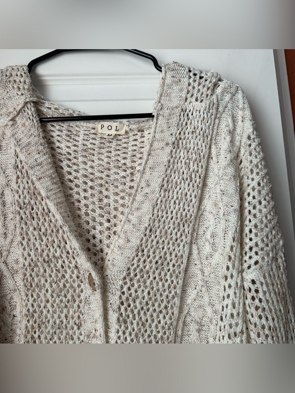 POL Cable Knit Cardigan Hoodie Medium - Picture 4 of 5